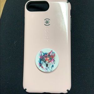 iPhone 7/8 plus phone case with pop socket